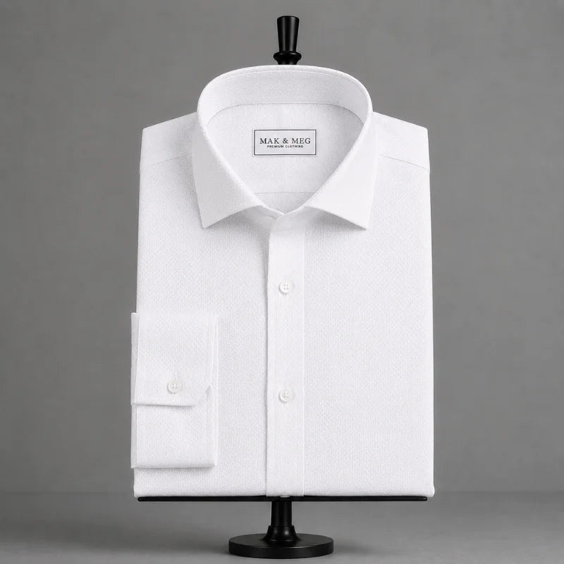 Dobby Weave White Shirt