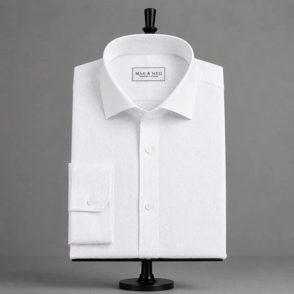 Dobby Weave White Shirt