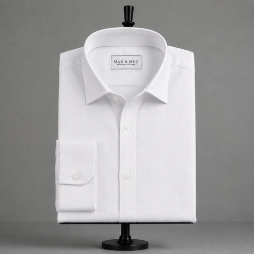 Herringbone White Shirt