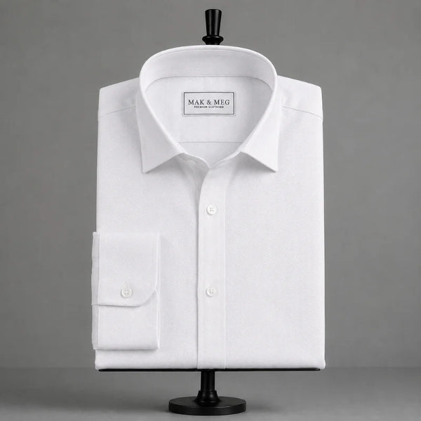 Herringbone White Shirt