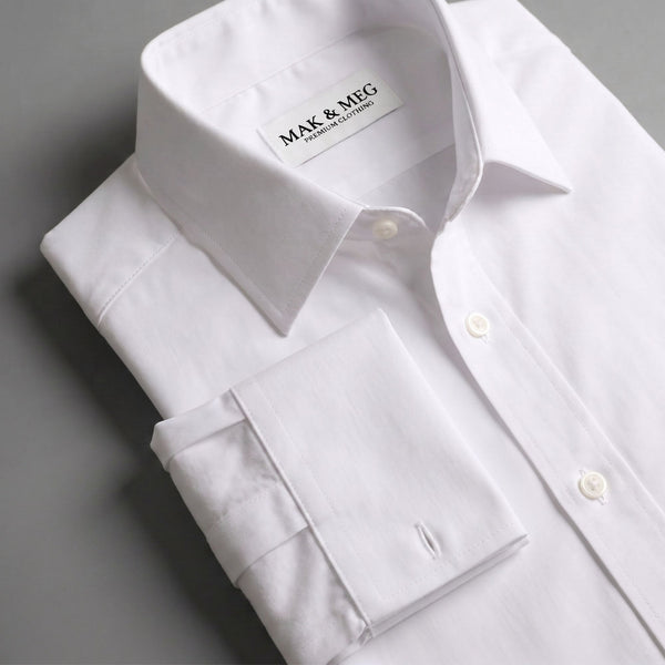 Poplin French Cuff White Shirt