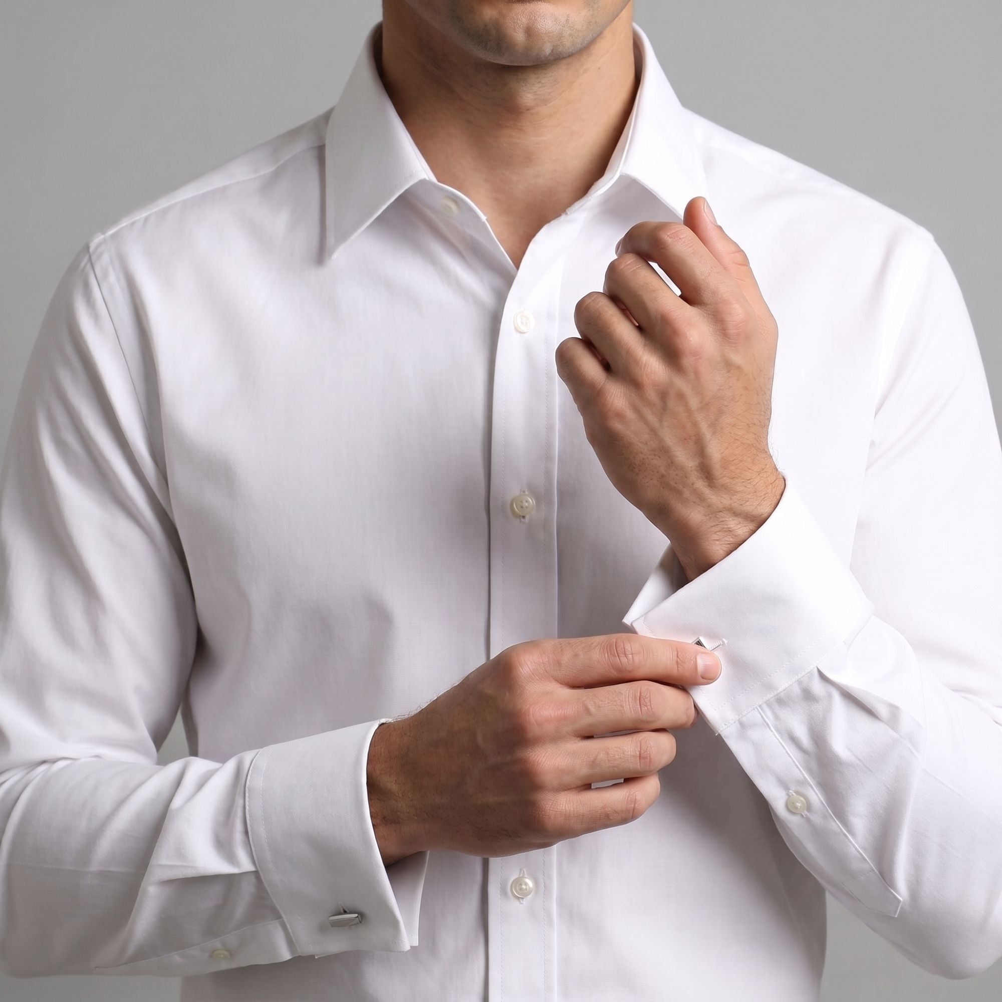 Poplin French Cuff White Shirt