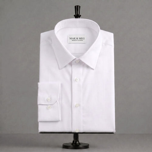 Poplin French Placket White Shirt