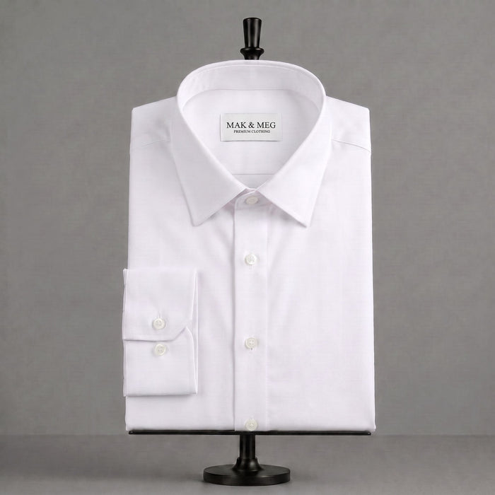 Poplin French Placket White Shirt