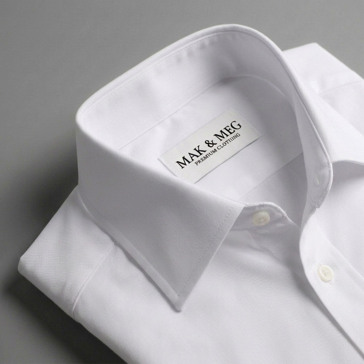 Poplin Slim Fit Spread Collar White Dress Shirt