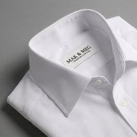 Poplin Slim Fit Spread Collar White Dress Shirt