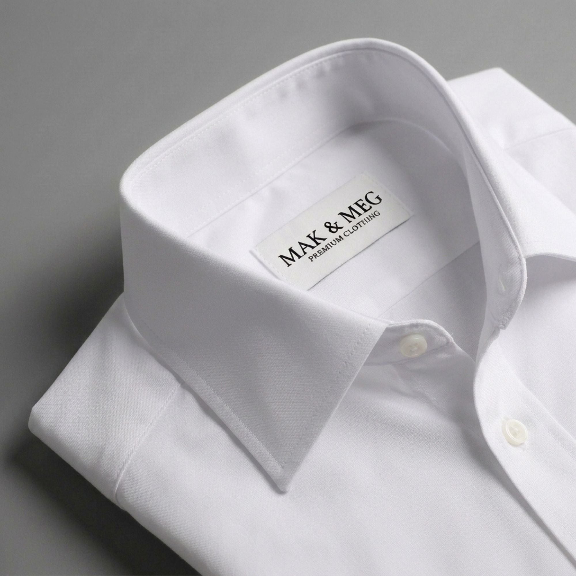 Poplin Slim Fit Spread Collar White Dress Shirt