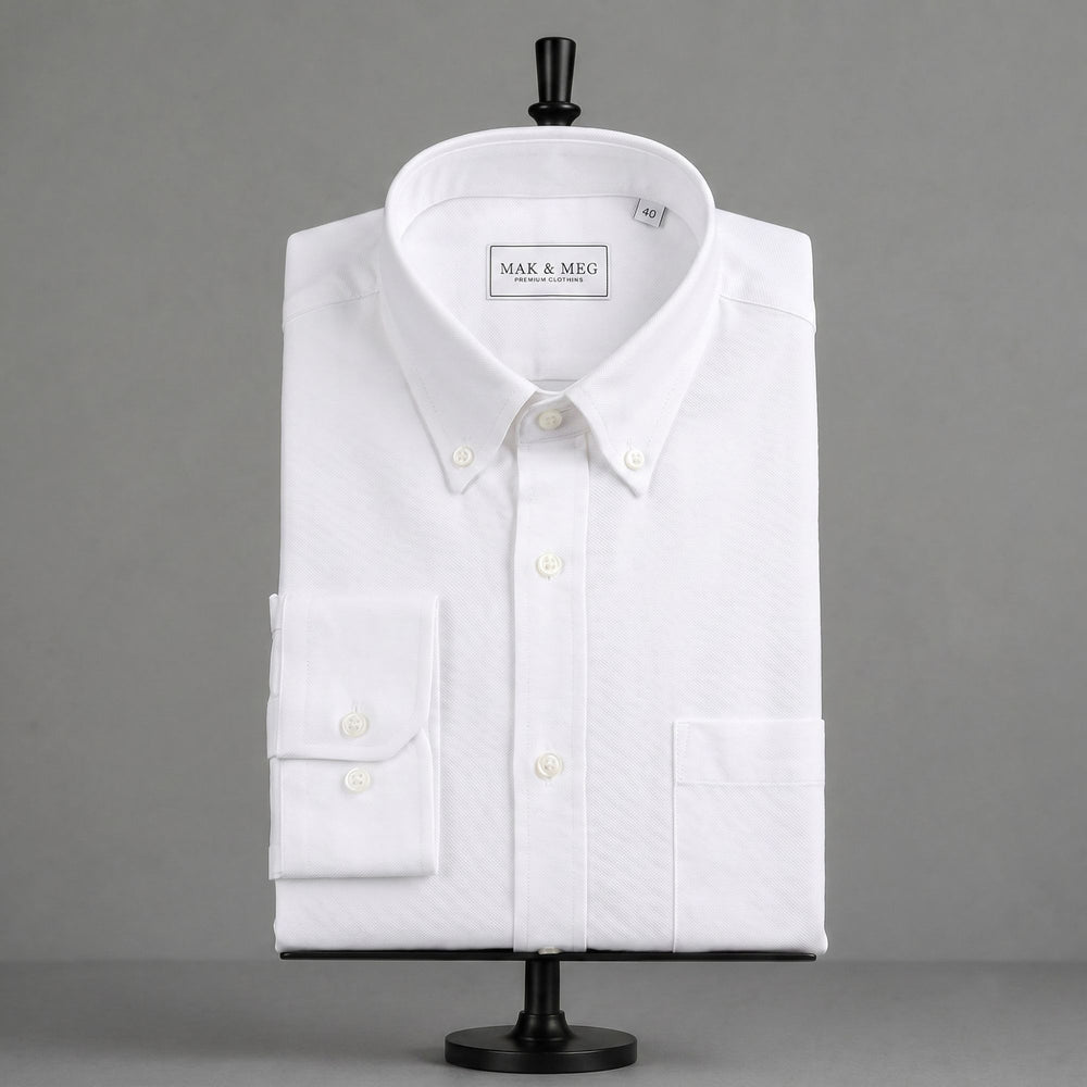 Pure Cotton Oxford White Shirt