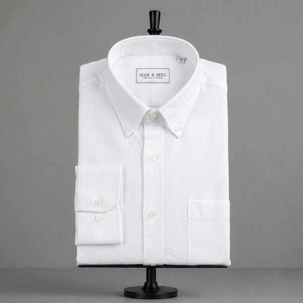 Royal Oxford Weave White Shirt