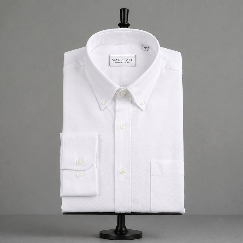 Royal Oxford Weave White Shirt